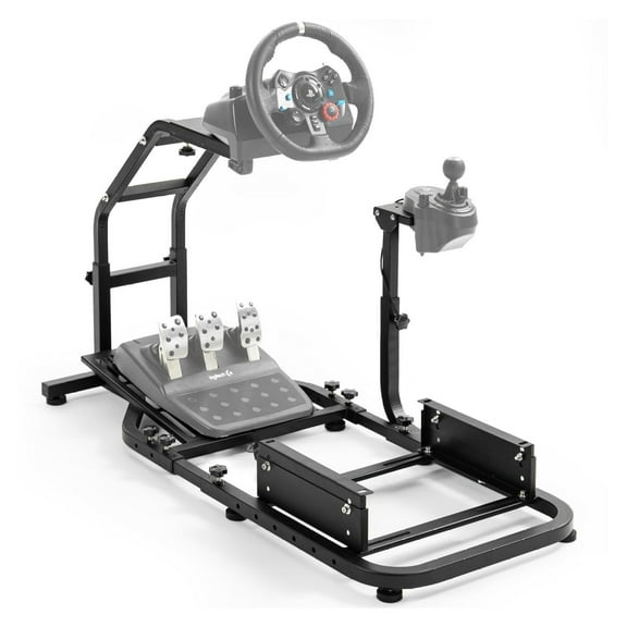Standing Racing Simulator Cockpit Racing Wheel Stand Fit for Thrustmaster Fanatec G25 G27 G29 G920 G923 T300 T500 T300RS Adjustable,Without Wheel Pedal & Shifter