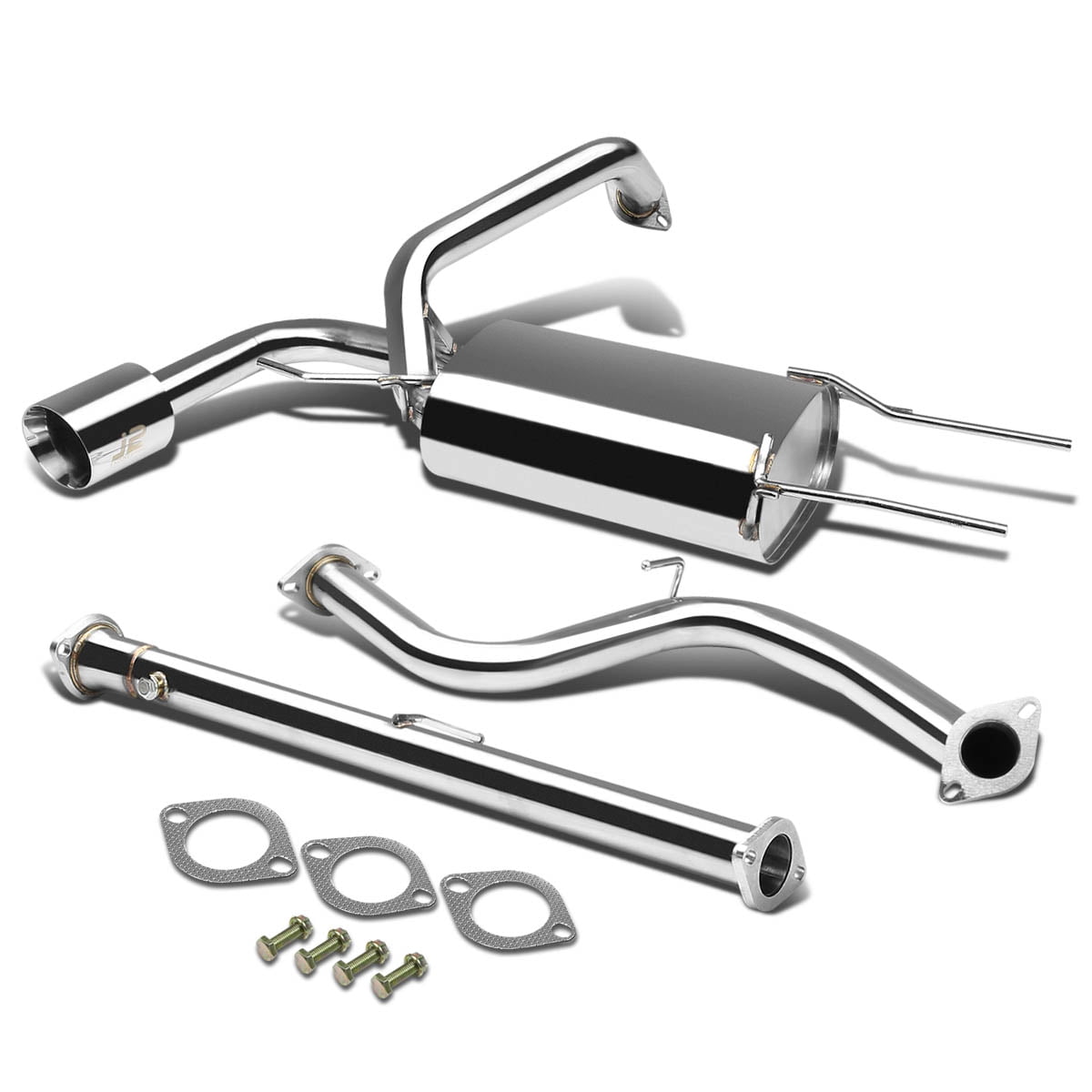 J2 Engineering 4.25" Muffler Tip Exhaust Catback System For 2013 to