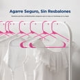 thumbnail image 3 of Ganchos de Plastico Premium SereneLife, Antideslizantes, Ahorradores de Espacio, Duraderos y Resistentes, para Camisas, Suéteres, Sudaderas, Abrigos, Pantalones y Vestidos, Rosa, Pack 10, 3 of 7