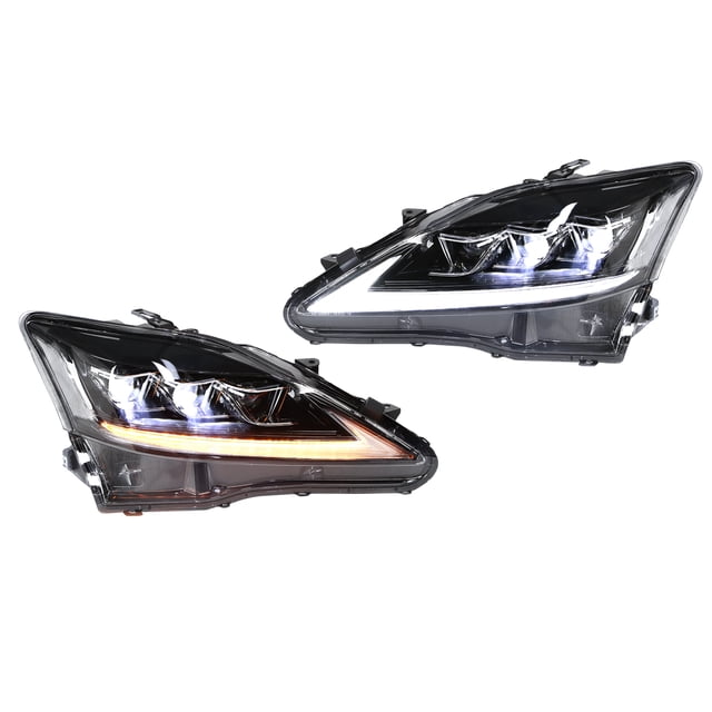 FLAMEEN Front Light For IS250,VLAND Full LED Projector Dynamic Headlights Clear Lens Fit For IS250 IS350 ISF 2006-2013 RHD,Front Lamps Assembly