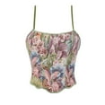 thumbnail image 1 of Slim Gold Fishbone Shaping Top with Oil Painting Style, Ladies' Strapless Camisole, 1 of 5