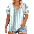 thumbnail image 2 of Rciityk Women's T Shirts Plus Size V Neck Short Sleeve Summer Top Casual Loose Fits Floral Printed Tunic Tees, Gifts for Women, 2 of 6