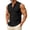 Black, variant on Mens Sleeveless Button Down Shirts Linen Cotton Summer Beach Basic Tank T-Shirt Tops Black S(S)