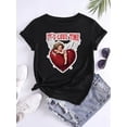 thumbnail image 3 of Women's "It's Love Time" Cupid & Heart Graphic Tee - Casual Black Round Neck Short Sleeve Top, Perfect Valentine's Day Gift, Casual Wear|Playful Des Tee Tee For Adult, Men, Women, Teen, Teenager, Ad, 3 of 5