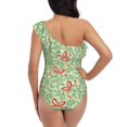 thumbnail image 5 of Sikiie leaves bows Print Women One Piece Swimsuits Tummy Control One Shoulder Bathing Suits Ruffle Swimwear, From S to XXL-Small, 5 of 6
