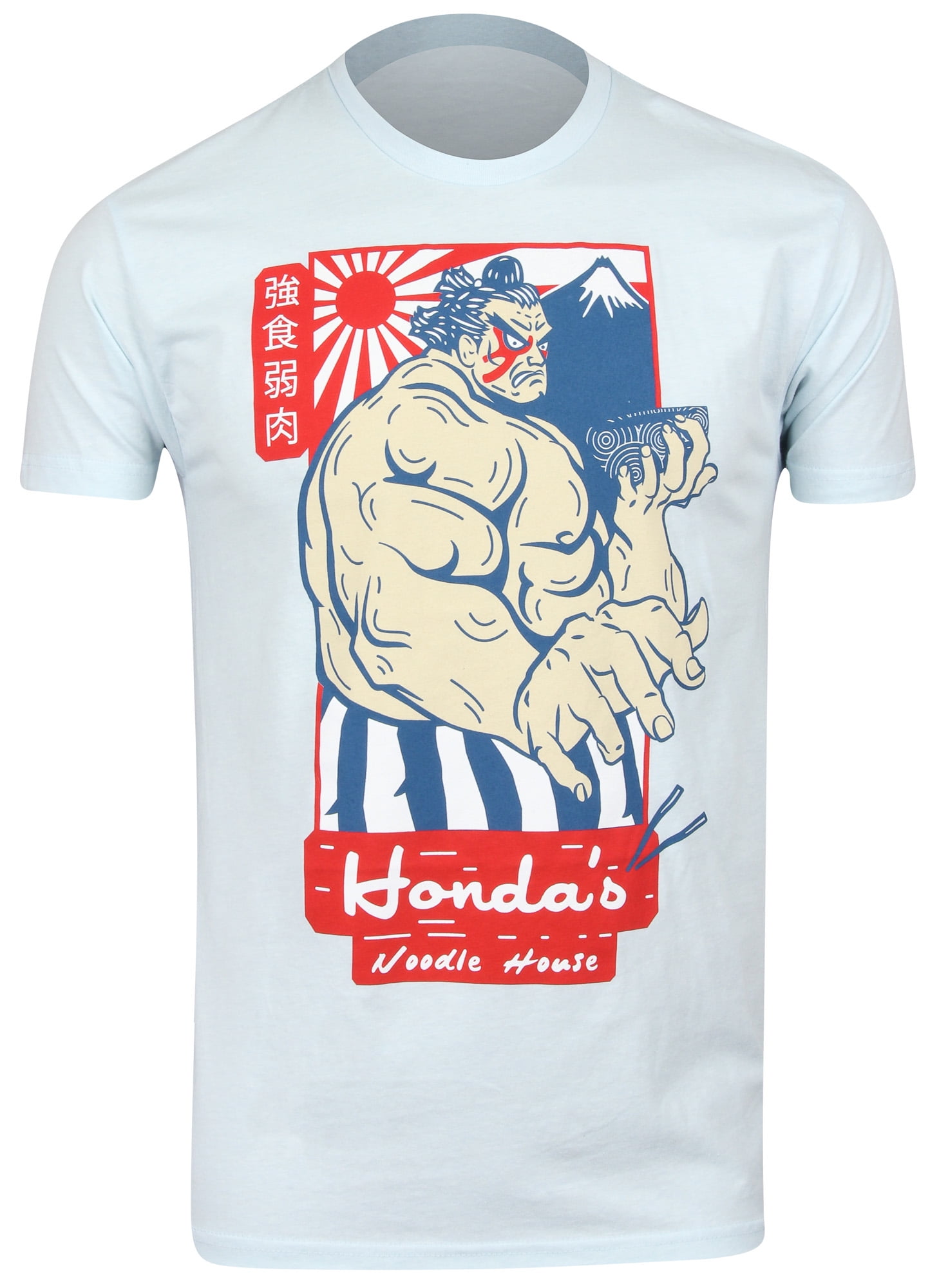 Capcom Mens Street Fighter E Hondas Noodles T Shirt Ice Blue Walmart Com