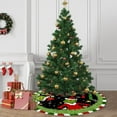 thumbnail image 5 of Christmas Tree Skirt, 30 Inch Red & Green Merry Christmas Tree Skirt Collar, Soft Farmhouse Xmas Holiday Decoration, 5 of 7