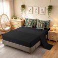 thumbnail image 4 of Manfei Hippie Tiger Twin Bedding, Funny Animals Bedding Comforter Set, Teal Sage, Black Reversible, 7 Pieces, 4 of 6