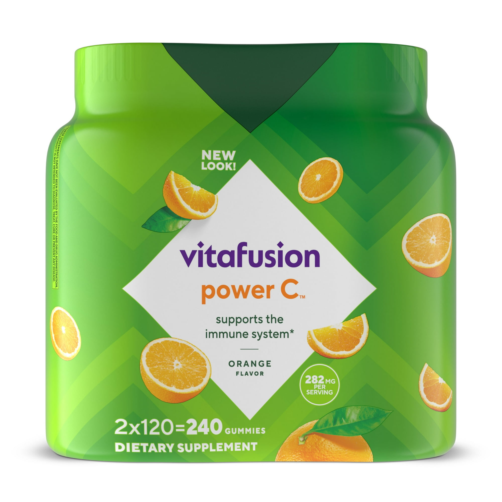 vitafusion Power C Vitamin C Gummies, Immune System Support(1), Orange, 120 Count, 2 Pack