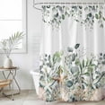 thumbnail image 6 of Sage Green Ocean Shower Curtain Set - Small 36" x 72" Washable Bathtub Curtain with 12 Hooks, Coastal Eucalyptus Starfish Shell Waterproof Fabric Stall Shower Curtains for Bathroom/Bathtub Décor, 6 of 6
