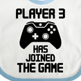 thumbnail image 4 of Inktastic Player 3 Has Joined the Game Boys or Girls Baby Bib, 4 of 4