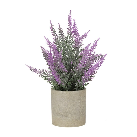 Fesfesfes Mini Faux Lavenders Plants Artificial Botanical Arrangements for Spa Bathroom Decor Office Desk Indoor Zen Garden Decor Faux Flowers