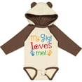 thumbnail image 3 of Inktastic My Gigi Loves Me Grandchild Boys or Girls Long Sleeve Baby Bodysuit, 3 of 5