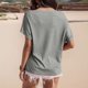thumbnail image 3 of Gibobby Camisetas de verano para mujer Camiseta manga corta informal con hombros descubiertos color liso para mujer(Gris,G), 3 of 5