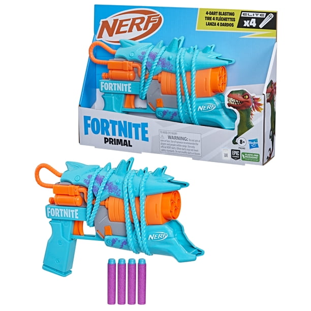 Nerf Fortnite Primal Blaster, 4 Elite Darts, Fortnite Dart Blaster