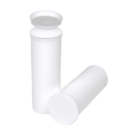 Philips Empty Prescription Pop Top Vial Made in USA Pack of 75 Dry Herb Containers with Child Resistant Solid White Color 60 Dram Medical Pharmacy Pill Bottles