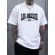 thumbnail image 1 of Camiseta informal de cuello redondo con estampado de Los Ángeles para hombre, mezcla de poliéster transpirable y elástica, ideal para el verano. Para adultos, hombres, mujeres, adolescentes y jóvenes., 1 of 5