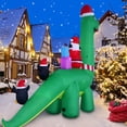 thumbnail image 2 of Decoración navideña inflable HZGDEJTG con diseño de dinosaurio de Papá Noel, 4 m, 2 of 7