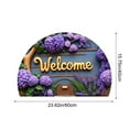 thumbnail image 3 of BiFandian Half Round Welcome Door Mat with Purple Flowers Printed, Non-Slip Washable Entrance Rugs, Vintage Rustic Semicircle Floor Mats for Indoor Outdoor Entrance Living Room Kitchen Decor, 3 of 6