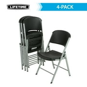Lifetime Classic Folding Chair, Indoor/Outdoor Commercial Grade, Black, Adult Sized, Set of 4 (80407)