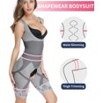 thumbnail image 6 of QRIC Full Body Shaper for Woman Bodysuit Waist Trainer Cincher Corset Tummy Control Thigh Slimmer Shapewear Compression Garments Gray S/M, 6 of 7