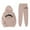 Khaki, variant on Stylish Girls Outfits Set for Casual Winter Wear Featuring Printed Hooded Sweatshirts and Easy Care Instructions for Young Girls 1 to 9