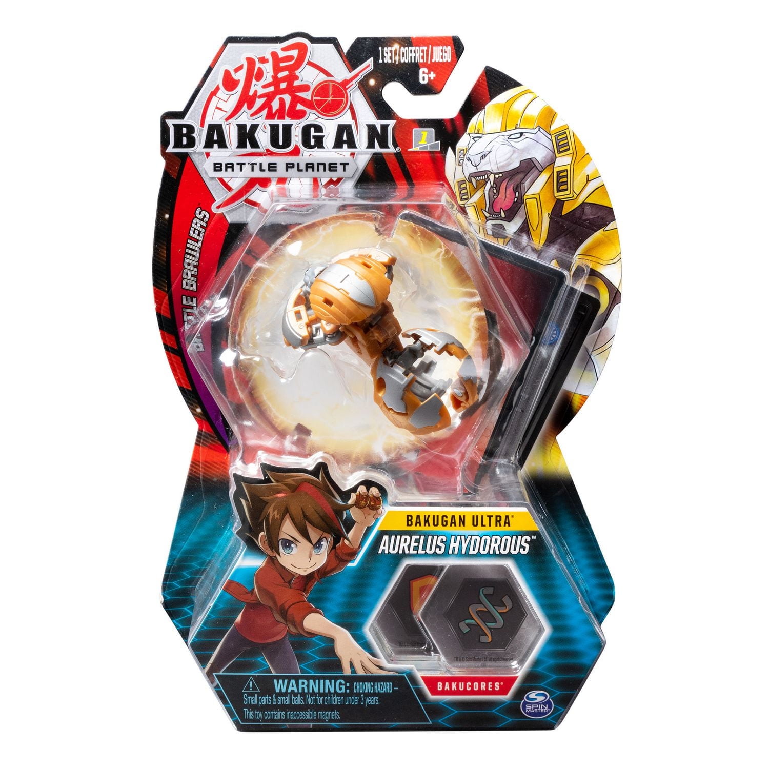 Bakugan, Aurelus Hydorous, Créature transformable à collectionner de 7,5 cm, à partir de 6 ans