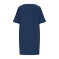 thumbnail image 5 of Ayolanni Party Dresses for Women Plus Size Navy Solid Short Sleeve Midi Dresses Casual Dresses for Juniors 4x, 5 of 6