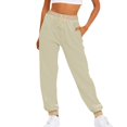 thumbnail image 1 of Pantalons de Survêtement pour Femmes avec Poches Bas Resserré à Cordon Jambe Droite Pantalons de Survêtement Confortables 2023 Pantalons Amples en Coton Jogger Noir 2TG, 1 of 5