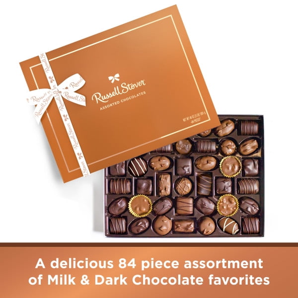 RUSSELL STOVER Assorted Milk & Dark Chocolate Gift Box, 48 oz. (84 pieces)