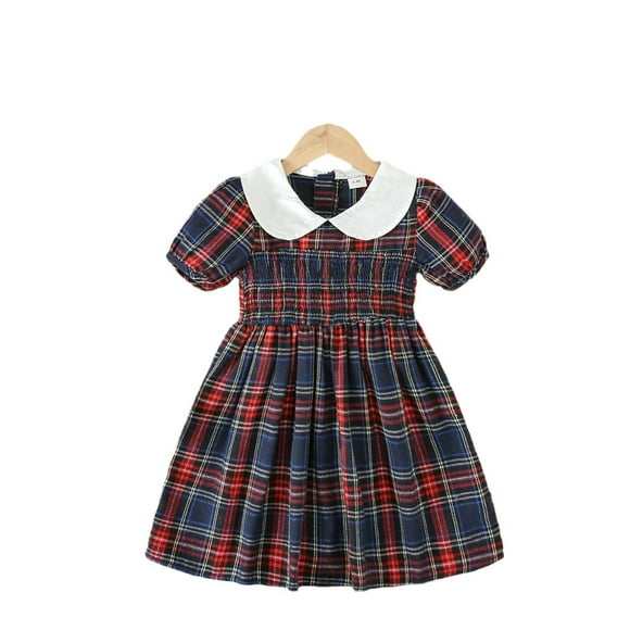 Robes Petites Filles Manches Courtes Imprimés Princesse Danse Fête Robe Vêtement Fille Taille 5-6T