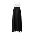 thumbnail image 6 of Mzoazpie Womens Maxi Dress Contrast Womens Long Dresses Trim Spaghetti Straps Summer T Shirt Dresses for Women Knee Length Outfits Travel Vacation Sleeveless Maxi Dress Long Dresses, 6 of 9