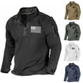 thumbnail image 2 of Mens Zip Collar Casual Pullover Fleece Sweatshirt Sweater T Shirt Tee Tops, 2 of 11