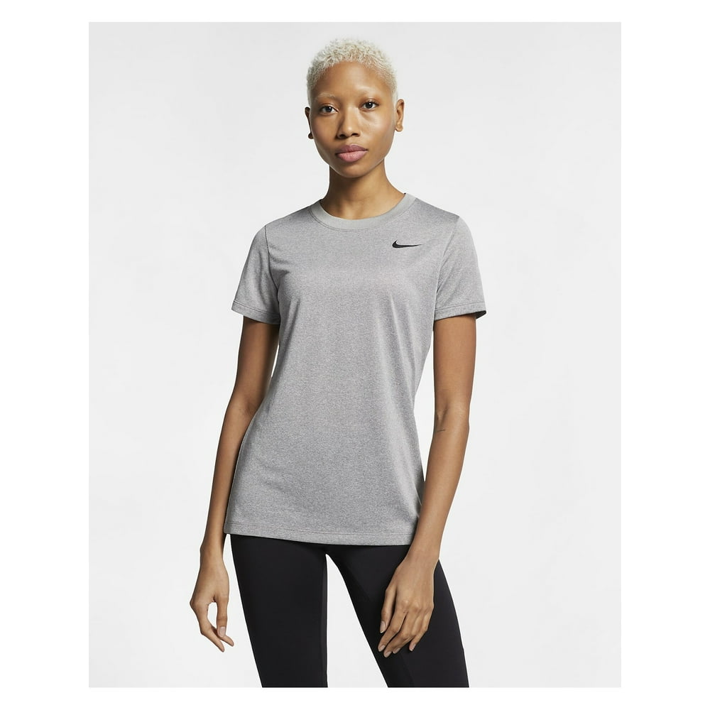 Nike - NIKE Womens Gray Short Sleeve Crew Neck T-Shirt Active Wear Top ...