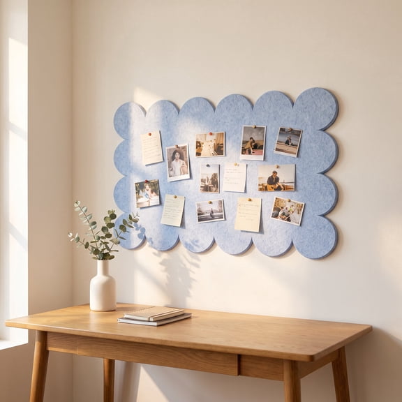 JWGIETK Felt Bulletin Board, 23.5 x 15.5 Inch Decorative Wall Pin Board for Home Office, Bedroom and Living Room