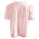 thumbnail image 5 of Camiseta de encaje con aberturas para mujer a la moda - Cuello redondo, lazo y manga corta, 5 of 6