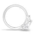thumbnail image 4 of 2.00Ct Emerald Cut Moissanite Trilogy Engagement Ring, 10K White Gold, US 6, 4 of 7
