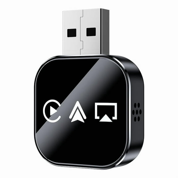 New Version 3-in-1 Car Screen Mirror Link Adapter | Wired-to-Wireless CarPlay Dongle | Dual-Band WiFi   Bluetooth 5.0 | Plug & Play Instant Connection for iOS Phones（Black 1 PCS）