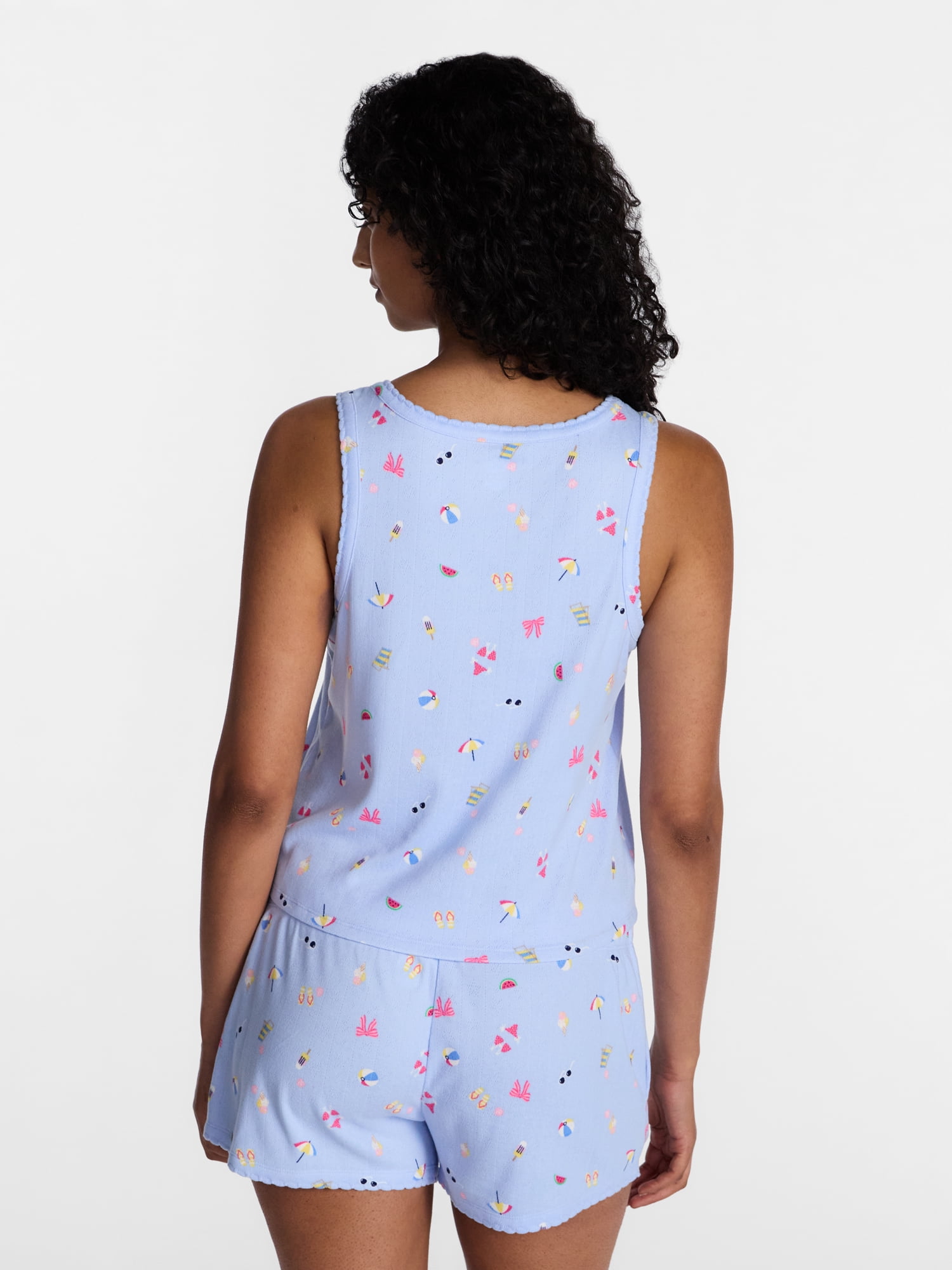Way to Celebrate Women's Pointelle Pajama Set, 2-Piece, Sizes XS-3X