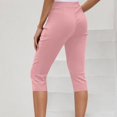 thumbnail image 4 of Audhol Capri Pants for Women, Pants for Women Elastic Waisted Summer Yoga Work Cropped Trousers with Pockets Womens Yoga Pants Pink L, 4 of 7