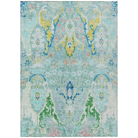 Dalyn Rugs Machine Washable Indoor/Outdoor Chantille Teal 2'6" x 3'10" Rug