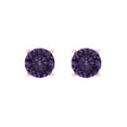 thumbnail image 3 of 1.5 Ct Round Cut Studs Purple Alexandrite 14K Rose Solid Solid Gold Everyday Dainty Earrings Screw Back, 3 of 7