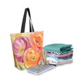 thumbnail image 2 of FORMRS Womens Canvas Tote Bag with Zipper Inner Pocket Shoulder Handbag, Pink Abstract Floral, 2 of 7