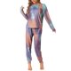 thumbnail image 2 of Conjunto de pijamas para mujer INSPIRE CHIC, tie dye, de manga larga, cuello redondo, con cordón, pantalones largos, ropa de casa, XS, púrpura, 2 of 6