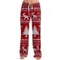 thumbnail image 5 of Resicozy Christmas Pajama Bottoms for Women Soft Wide Leg Lounge Pants Comfy Drawstring Trendy Long Pajamas Pants Wine S, 5 of 7