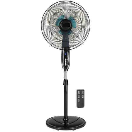 Best Choice Products 16in Adjustable Cooling Oscillating Standing Pedestal Fan w/ 7.5 Hour Timer, Double Blades, Remote Control, 3 Fan Modes, Front/Back Tilt - (Best Outdoor Pedestal Fan)