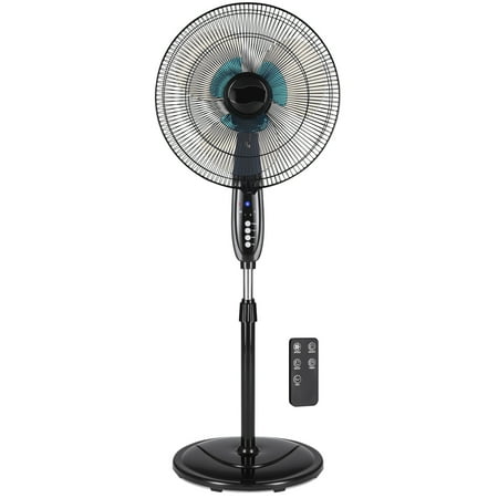 Best Choice Products 16in Adjustable Cooling Oscillating Standing Pedestal Fan w/ 7.5 Hour Timer, Double Blades, Remote Control, 3 Fan Modes, Front/Back Tilt - (Best Silent Pc Fans)