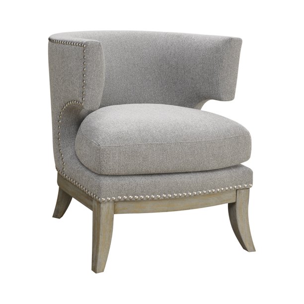Barrel Back Accent Chair Grey and Weathered Grey