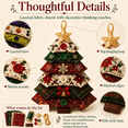 thumbnail image 6 of Layered Fabric Tree Ornament DIY Sewing Kit,DIY Quilted Christmas Tree Kit, Seasonal Patchwork Style, Handmade Craft With Buttons, Holiday Home Tabletop Decor, 6 of 6