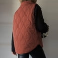 thumbnail image 3 of WTOBBY Women's Solid Color Fashionable Zipper Button Pocket Vest Jacket, Stylish and Functional Vest Top for Casual and Layered Looks,Brown 2XL, 3 of 4